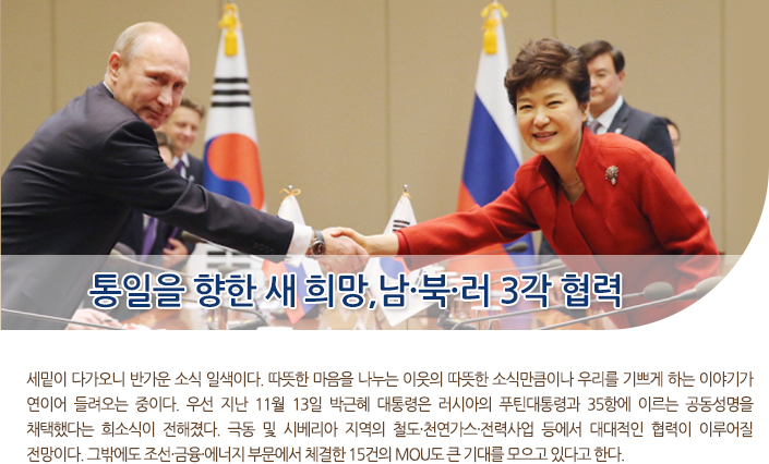 통일을 향한 새 희망, 남·북·러 3각 협력