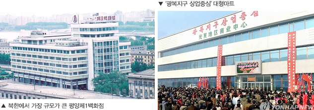 북한에서 가장 규모가 큰 평양제1백화 / ‘광복지구 상업중심’ 대형마트