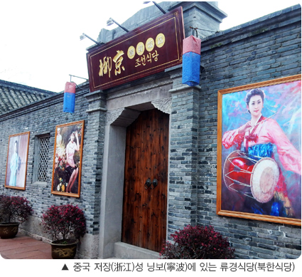 ▲ ​중국 저장(浙江)성 닝보(寧波)에 있는 북한식당인 류경식당