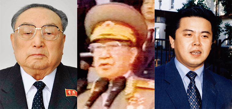 김일성 동생 김영주(왼쪽)는 김정일과의 권력투쟁에 패했지만 처형되지 않았고, 김일성은 최광(가운데)을 숙청한 후 일정 기간이 지난 후 복귀시켰다. 김정일은 이복동생 김평일(오른쪽)을 숙청하지 않았다.